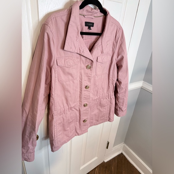 Talbots Safari Jacket | Dusty Pink Cotton Twill Utility Jacket | Size XL - Picture 4 of 10